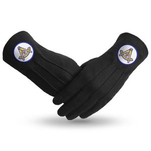 Past Masters Blue Lodge Masonic Regalia Guantes Masónicos Guantes masónicos negros suaves y cómodos - Product Image 1