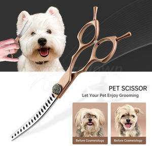 Ciseaux amincissants de toilettage robustes pour chiens chats lames tranchantes en acier inoxydable Performance durable et durable - Product Image 4