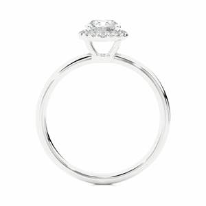 Anillo de Compromiso con Halo y Diamante de Corte Redondo con Engaste de 4 Puntas para Mujer - Product Image 2