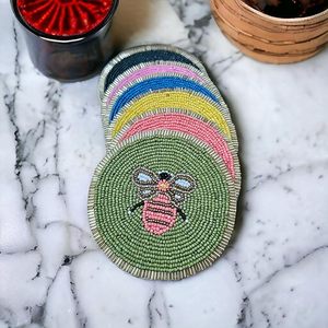 แผ่นรองแก้วถักลายด้วยลูกปัดแก้วสำหรับตกแต่งโต๊ะและห้องครัวแผ่นปูตกแต่งบ้าน - Product Image 2