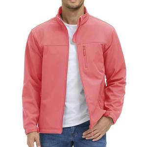 Veste Softshell Imperméable Légère de Sport de Fitness en Plein Air à Manches Longues avec Logo Personnalisé Vestes pour Hommes Couleur Rose - Product Image 2