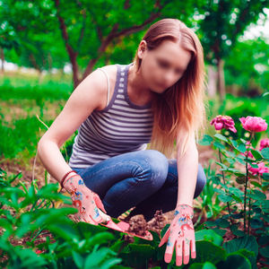 Gants de jardinage en cuir pour femmes avec logo personnalisé, ajustement flexible, gants de travail de protection pour l'entretien de la cour, de la pelouse et des plantes - Product Image 5