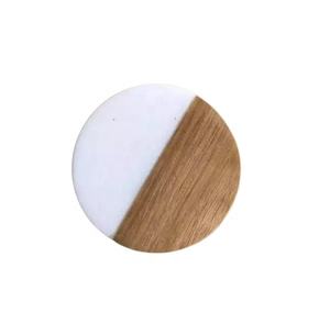 White Resin Joint Acacia Wood <b>Coaster</b>/Mats Pads <b>Kids</b> Backyard <b>Roller</b> <b>Coaster</b> Home Decoration 3D Logo Wholesale Price Kitchen - Product Image 1