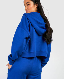 เสื้อฮู้ด1000หนาแบบไม่มีกระเป๋าสำหรับผู้หญิงเสื้อมีฮู้ดถักแบบลำลองไม่มีเชือกผูก - Product Image 5