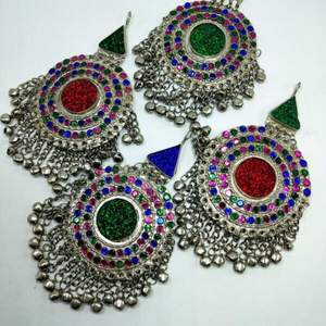 Mode féminine Afghan Kuchi Vintage ensembles de bijoux en acier inoxydable léger respirant collier boucles d'oreilles ensemble fête de mariage - Product Image 2