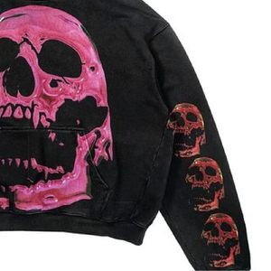 Sweat à capuche zippé en coton 100% à coupe régulière, avec logo personnalisé OEM, broderie usée, patchs, impression sérigraphique, effet usé - Product Image 4