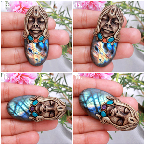 Pendentif unisexe classique en labradorite en argile polymère pour mariages et cultures hindouistes - Product Image 5