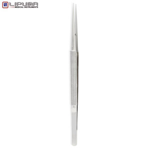 <strong>TC</strong> Micro Surgery Straight <strong>Forceps</strong> Straight 0.5mm Tips Round Handle High Quality Stainless Steel 7.25'' 18.5cm Medic Instruments - Product Image 2