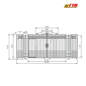 Portes de jardin en fer forgé durables fabriquées au Vietnam avec finition enduite de poudre et motifs décoratifs pour les entrées - Product Image 6