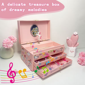 Музыкальная шкатулка с вращающимся розовым единорогом-балериной и ящиками для украшений, подарочная упаковка класса люкс ко Дню святого Валентина для девушки и жены - Product Image 2