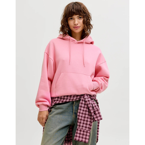 เสื้อฮู้ดดี้ผู้หญิง/ผู้ชาย ผ้าฝ้าย ทรงโอเวอร์ไซส์ แบบเรียบ ไม่มีลาย สกรีนโลโก้ได้  ทรงครอป  ผ้าหนา  ใส่สบาย  ทรงหลวม - Product Image 5