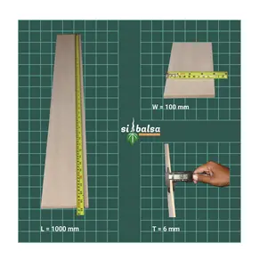 Balsa Sheet 6Mm Indonesië Dichtheid Als Verzoek Fabrikant Bulkverpakking 200 Stks/doos Materiaal 100 Mm Breedte Houten Plaat