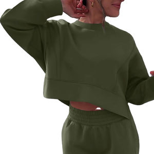 Features Heavy <b>Weight</b> Seemed New Arrival Color Custom Long Sleeves <b>Women</b> Top Quality100% Cotton Custom Trendy Clothing - Product Image 4