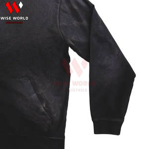 Sudadera con Capucha de Felpa de Algodón para Hombre, Color Negro, con Logotipo Personalizado Bordado, Tinte Liso, Transpirable y Ecológica - Product Image 6