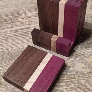 Posavasos de madera redondo liso de nueva tendencia para bebidas, producto de gran oferta y posavasos de nogal de la mejor calidad de Crescent Crafts - Product Image 5