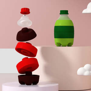 Vente chaude OEM ODM Nouveauté Bouteille de soda sans BPA de qualité alimentaire Jouets empilables en silicone pour bébé Vente en gros Ensemble cadeau éducatif - Product Image 4