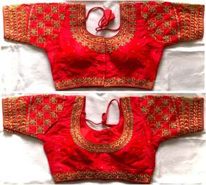 Beau chemisier en soie avec codage de fil et protection solaire réversible au travail manuel lourd pour les occasions de fête - Product Image 5