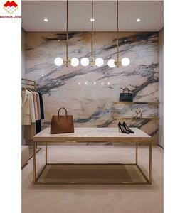 Dalles de marbre Calacatta Rosa pour sols, murs, plans de toilette en quartzite et comptoirs sur mesure, décoration en pierre naturelle rose - Product Image 6