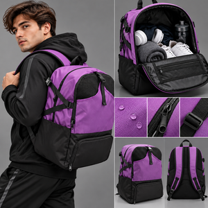 Bolsa de Baloncesto Funcional de Estilo Deportivo Moderno, Material de Poliéster, Color Personalizado, Soporte Ergonómico para la Espalda, Cierre de Cremallera, Gran Capacidad - Product Image 1