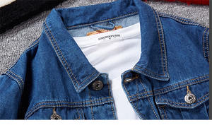 Vestes en jean pour hommes sur mesure OEM, manches classiques, boutonnées, avec poches, grandes tailles, hiver, style urbain, écologiques - Product Image 4