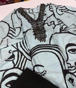 Ensemble caftan élégant en coton avec palazzo pour femmes, tissu léger et confortable, parfait pour l'été, tenue décontractée ou festive - Product Image 2