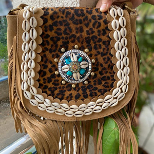 Bolsos con flecos de alta calidad de piel de vaca auténtica de estilo occidental, bolso bandolera de cuero elegante, bolsos bohemios, bolso Vintage elegante gitano - Product Image 2