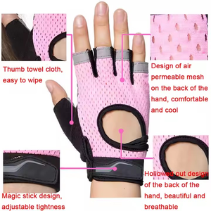Guantes deportivos de la mejor calidad para gimnasio Fitness, guantes de carreras de medio dedo para mujer con logotipo personalizado, guantes de Fitness atléticos para levantamiento de gimnasio OEM - Product Image 5