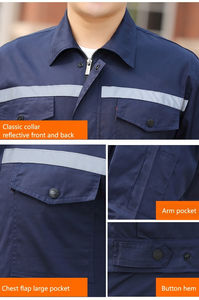 Salopette de sécurité moderne en polyester Vêtements de travail de construction pour hommes Uniformes de travail confortables Service OEM pour groupe d'adultes - Product Image 6