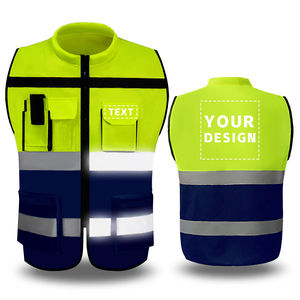 Logo personnalisé gilet de sécurité en polyester haute visibilité vêtements de travail imperméables avec gilet réfléchissant pour les travailleurs de la construction routière - Product Image 6