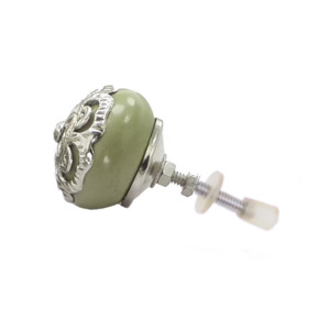 Marocain argent filigrane vert céramique boutons industriel tiroir armoire poignée tire cuisine chambre salon armoire/commode - Product Image 2