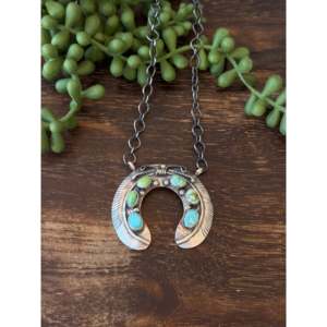 Collier perlé en turquoise de la montagne Sonoran et argent sterling de Kobe Martinez, bijoux fins - Product Image 2
