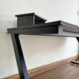 Industrial-Style Heavy Duty <b>Table</b> with Z-<b>Shaped</b> Iron Legs for Hospital and Home Use - Product Image 2