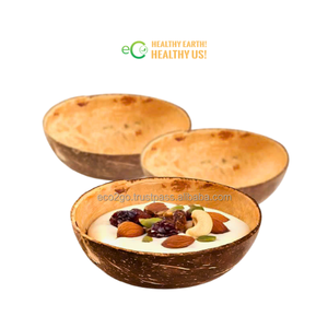Juego de Tazones Ovalados de Cáscara de Coco Natural Hechos a Mano en Vietnam, Estilo Vintage, Duraderos, Resistentes al Calor, para Servir Alimentos, 100% Ecológicos - Product Image 4