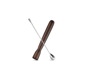 Set Premium de Muddler de Madera y Agitador de Acero Inoxidable, Herramientas de Bar Duraderas para Mezclar, Triturar y Preparar Bebidas Perfectamente - Product Image 1