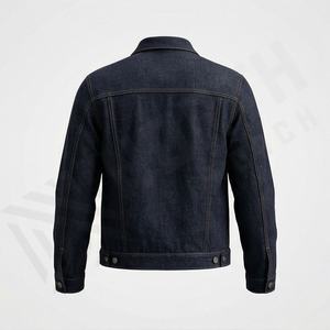 Veste en jean en toile respirante à manches longues pour femme, sur mesure, col montant, doublure en coton, design uni, mode streetwear d'hiver - Product Image 2