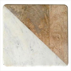 Tabla de Cortar Cuadrada Hecha a Mano de Mármol y Madera, Tabla de Cortar y Servir de Grado Profesional para Cocina, Tabla de Cortar de Madera al por Mayor - Product Image 1