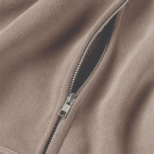 Sudadera con capucha con cremallera lavado ácido de gran tamaño para hombre 100% algodón Diseño de impresión de logotipo Patrón sólido Sudaderas con capucha lavadas con cremallera para otoño - Product Image 5