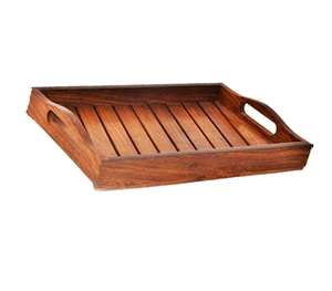 Plateau de service en bois pour table à manger - Design moderne, durable et lavable au lave-vaisselle, utilisation en restaurant - Product Image 5