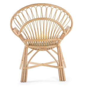 Fauteuil à boucle en rotin rond moderne avec coussin de siège chaise haute pour bébé pour salle à manger cuisine salon extérieur utilisation dans le parc - Product Image 5