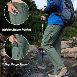 Pantalones de senderismo elegantes para hombre, material ligero y transpirable, diseño cómodo, perfectos para senderismo, caminatas, viajes y uso diario. - Product Image 4