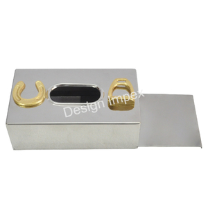 Porte-serviettes équestre nickelé Distributeur de mouchoirs en forme d'étrier de cheval Porte-serviettes pour hôtels et restaurants Prix bon marché - Product Image 3
