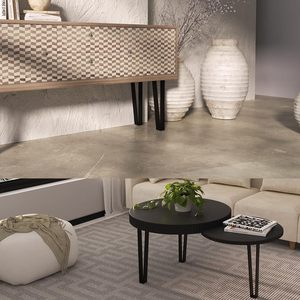 Juego de 4 Patas Metálicas Minimalistas Negras para Muebles y Escritorios - Patas Modernas de Acero en Forma de V - Product Image 1