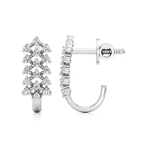 Boucles d'oreilles en forme de papillon en or plaqué platine avec perles et diamants - Product Image 3