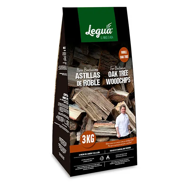 Spanish High quality Oak Tree WOODCHIPS (SPLINTERS) 3kg bag for cook and smoke on your barbecue fast and clean