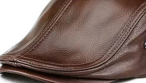 Gorras de cuero PU de alta calidad, gorras deportivas con logotipo bordado personalizado, gorras de cuero genuino personalizadas, fabricación de piel de cordero - Product Image 6