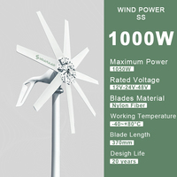 SMARAAD Stock US DDP Turbine éolienne horizontale 1000W 48V Système d'énergie solaire 1KW 48V pour générateurs éoliens et solaires domestiques