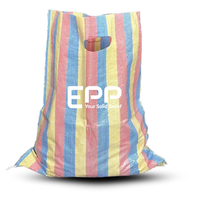 Gran oferta, bolsa tejida de polipropileno PP impresa personalizada, saco de compras de 5 kg, 10 kg, 25kg, sacos de PP de Vietnam con asas de corte en D