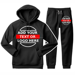Ensemble survêtement homme Mono Riders : sweat à capuche court et pantalon de jogging, logo personnalisé imprimé, 100% coton, hiver - Product Image 1