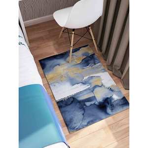 Navy Blue Modern Printed Rug, <b>Large</b>, Accent, Luxury, Hallway, Car <b>Mat</b>,Nonwoven Soft Rug - Product Image 5