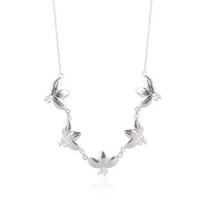 Collar de Plata de Ley 925 con Colgante de Loto Grueso, Cadena de Eslabones, Cuentas, Joyería Fina para Mujer, Venta al por Mayor - Product Image 1